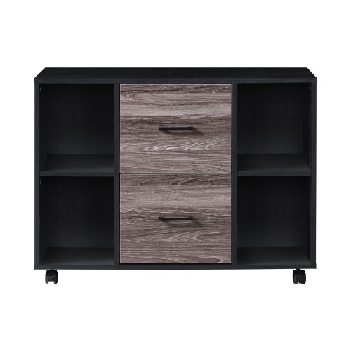 2-Drawer Black Oak Wood 35.43 in. W Lateral File Cabinet