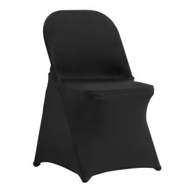 VEVOR Stretch Spandex Folding Chair Covers, Universal Fitted Chair Cover, Removable Washable Protective Slipcovers, for Wedding, Holiday, Banquet (quantity: 30 pcs, Color: Black)