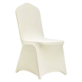 VEVOR Stretch Spandex Folding Chair Covers, Universal Fitted Chair Cover, Removable Washable Protective Slipcovers, for Wedding, Holiday, Banquet (quantity: 30 pcs, Color: Ivory White)