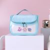 Custom logo wholesale travel waterproof happy too cosmetic bag pu pvc hanging clear washbag with visible window