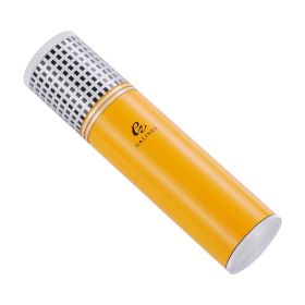 GALINER Cigar Portable Humidor Tube With Hygrometer Cigar Humidifier Charuto Jar Metal Cigar Case Puro Box Travel (Color: DC-03G-Y)