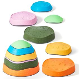 VEVOR Kids Balance Stepping Stones Sensory Obstacle Course 6 PCS Outdoor Indoor (Default: Default)