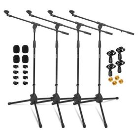 5 Core Tripod Mic Stand Floor Adjustable 18 to 72 Inches Sturdy Boom Arm Holder Microphone Stands Pedestal Para Microfono for Singing MS 080 (Color: MS 080 4Pcs)