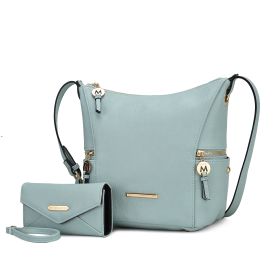 MKF Collection Lux Hobo Bag with Wallet by Mia K (Material: Vegan Leather, Color: Seafoam)