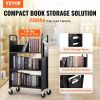 VEVOR Book Cart, 330 lbs Library Cart, 31.1" x 15.2" x 49.2" Rolling Book Cart