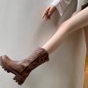 Autumn new women's casual leather shoes Martin boots high top shoes Student shoes fashion trend women's boots