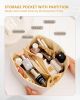 Cosmetic Bag Makeup Vanity Case with Large Capacity, Waterproof PU Material, Multiple Compartments with Zipper Closure
